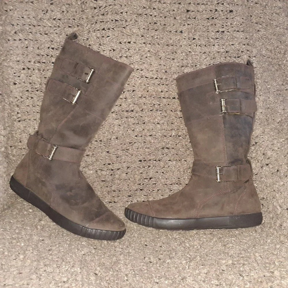 COLE HAAN AIR-Distressed Brown Nubuck Leather Zip Waterproof Boot-Sz 6-Excellent - Picture 1 of 8